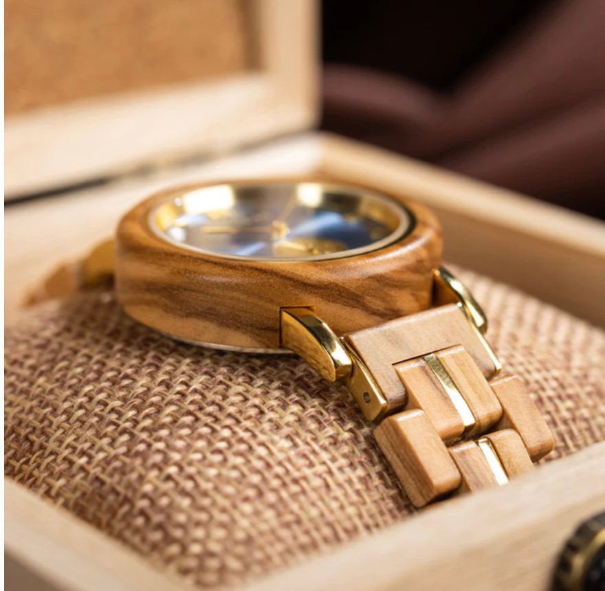 FLORENCE™️ - Olive wood & Gold Stainless 36mm (NEW ARRIVAL)