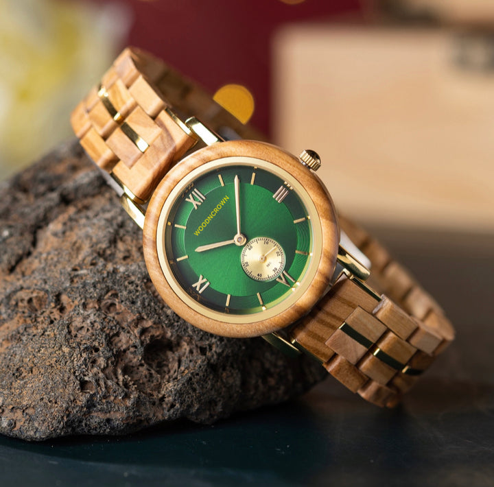 Evergreen™️ - Olive wood & Gold Stainless 36mm(NEW ARRIVAL)