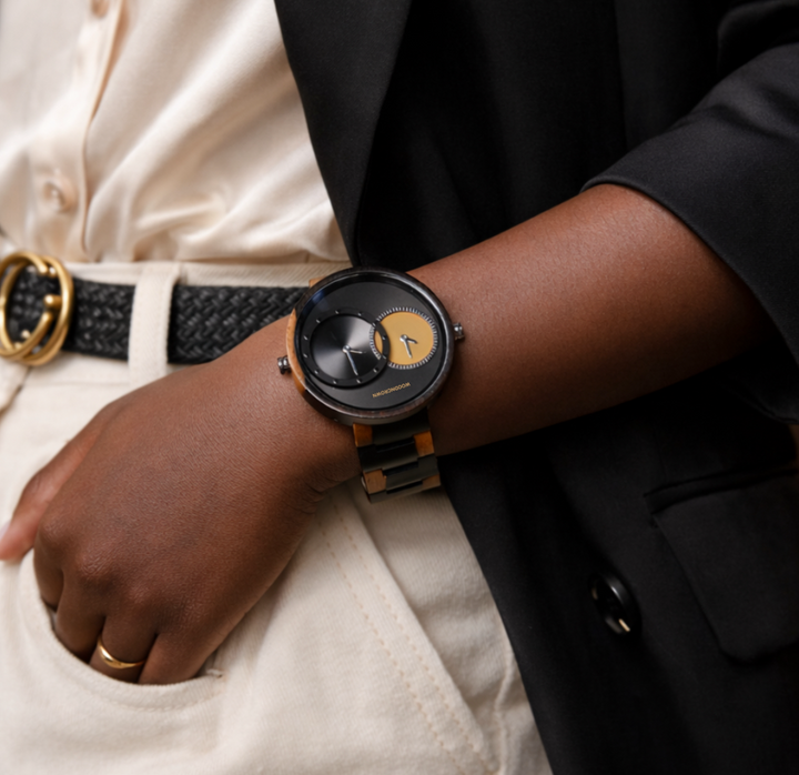 CROWN EVAN™️ - Ebony & Oak wood 45mm