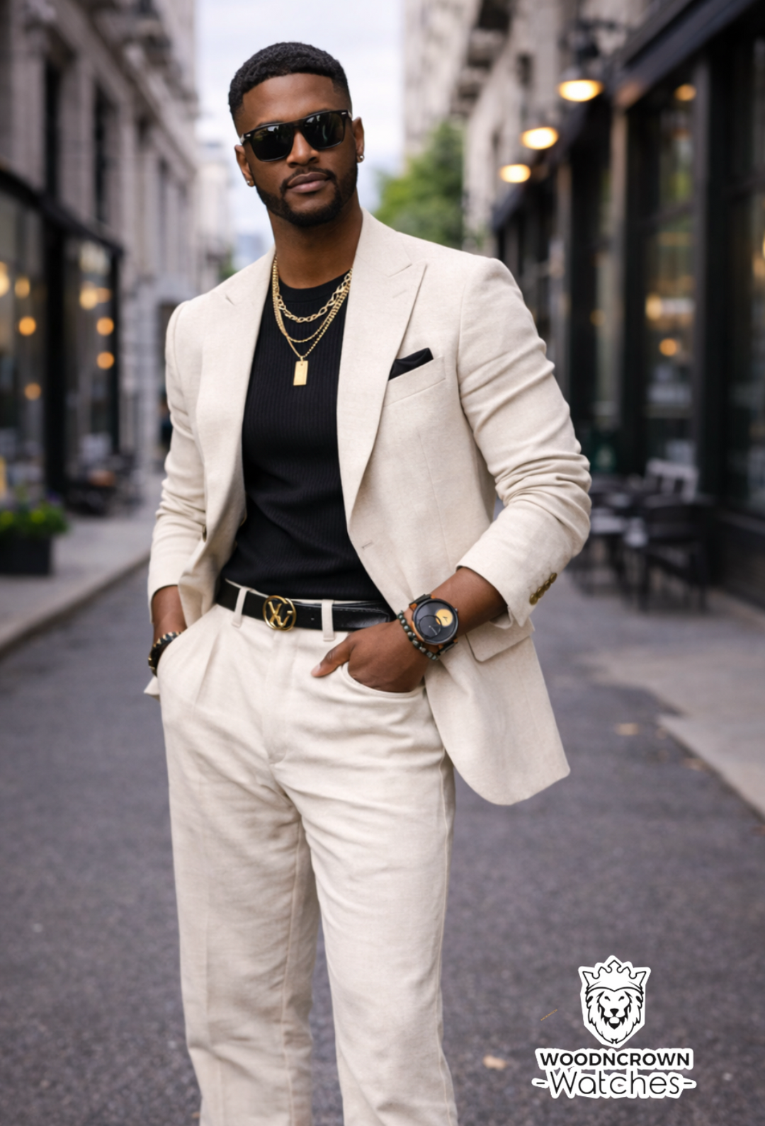 CROWN EVAN™️ - Ebony & Oak wood 45mm