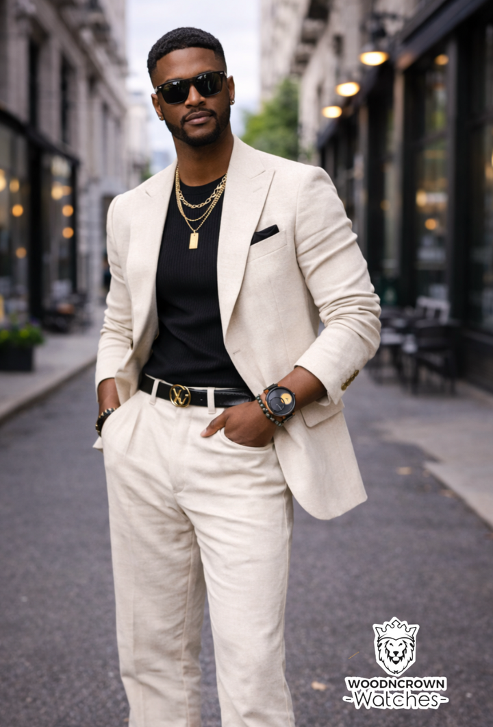 CROWN EVAN™️ - Ebony & Oak wood 45mm