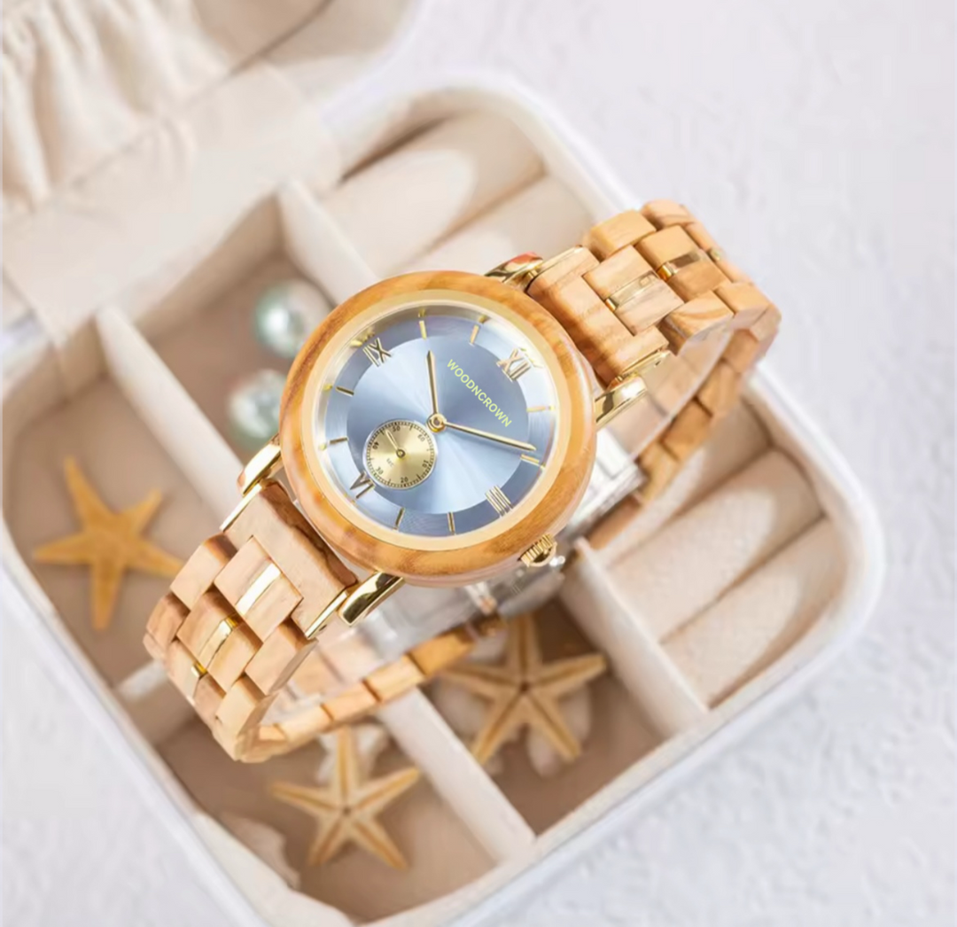 FLORENCE™️ - Olive wood & Gold Stainless 36mm