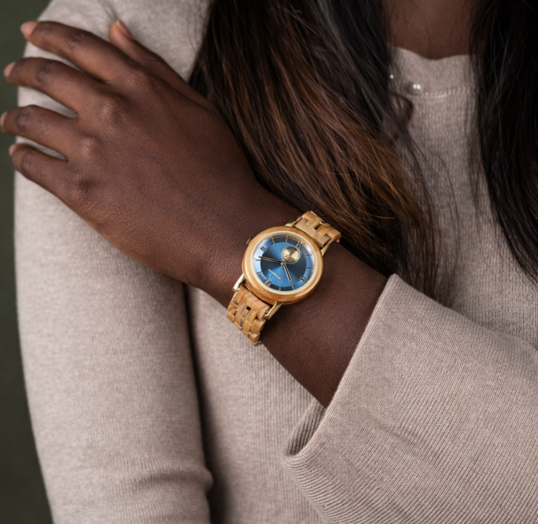 FLORENCE™️ - Olive wood & Gold Stainless 36mm