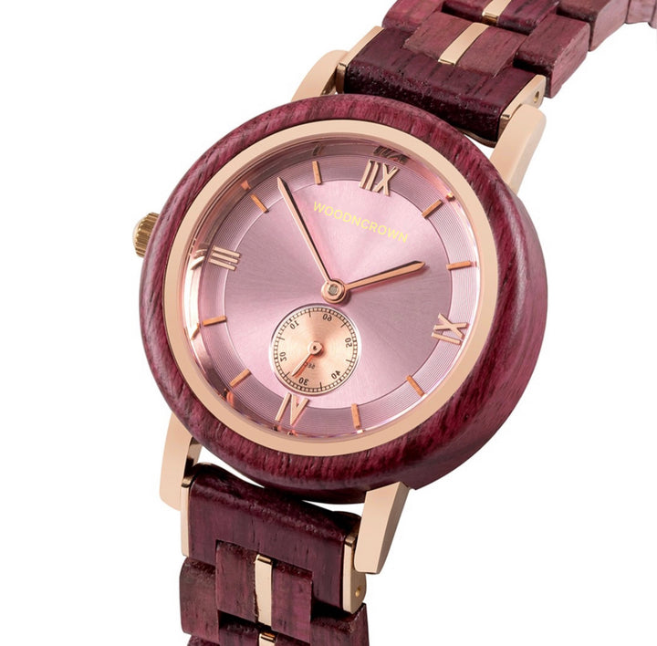 MARY™️ - Purple Heart wood & Rose Gold Stainless 36mm