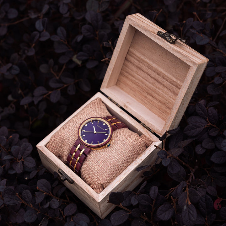 ELLA™️ - Purple Heart wood & Gold Stainless 38mm