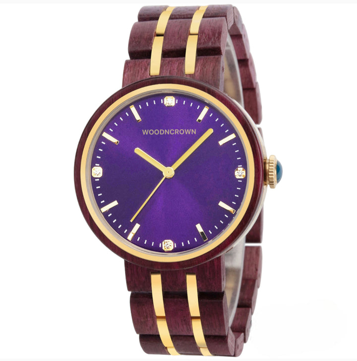 ELLA™️ - Purple Heart wood & Gold Stainless 38mm