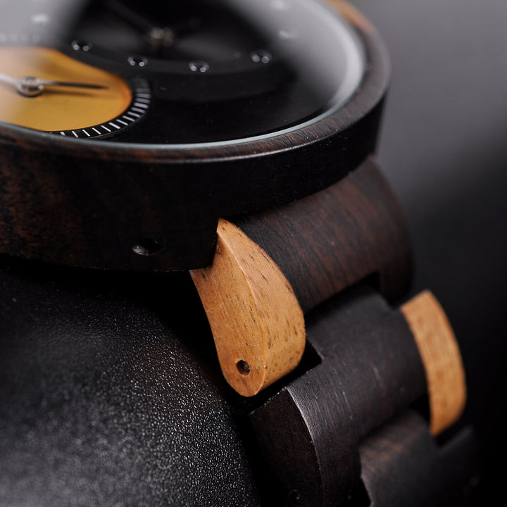 CROWN EVAN™️ - Ebony & Oak wood 45mm