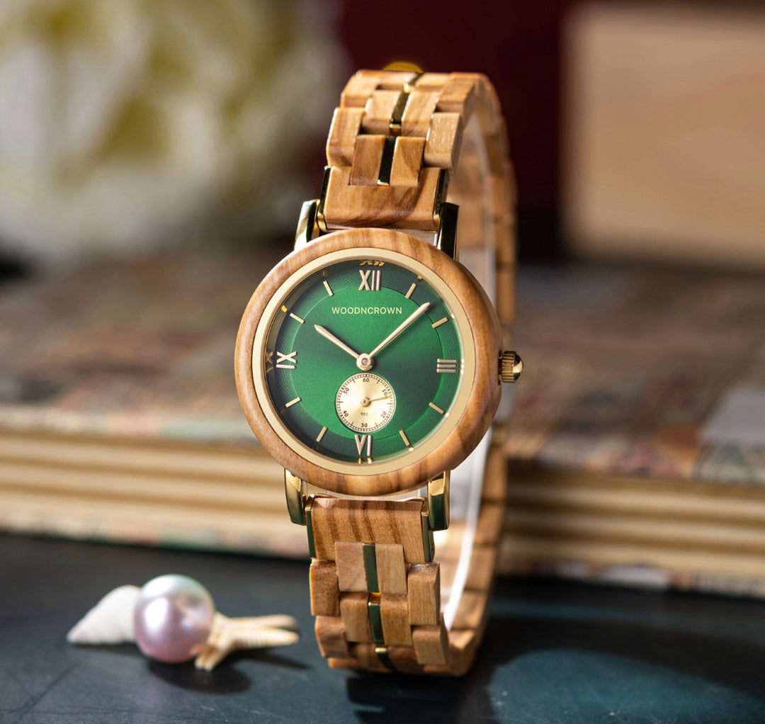 Evergreen™️ - Olive wood & Gold Stainless 36mm(NEW ARRIVAL)