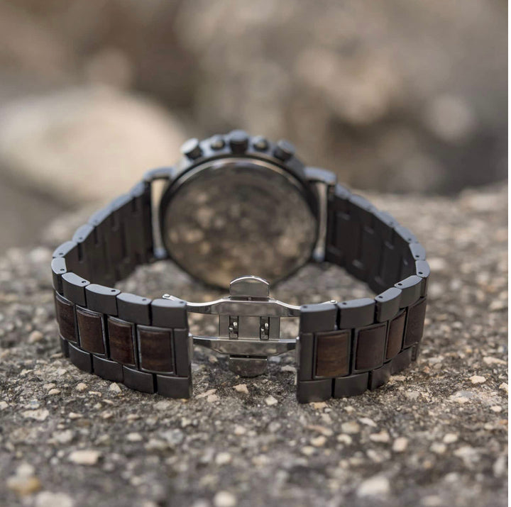 CROWN CHARLIE™️ - Ebony wood & Gray Stainless 44mm