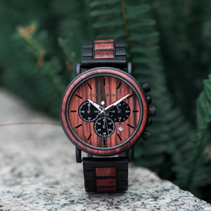 CROWN DAVID™️ - Sandal wood & Black Stainless 44mm