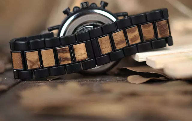 CROWN LAFAYETTE™️- Zebrawood & Black stainless 44mm