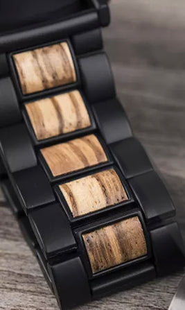 CROWN LAFAYETTE™️- Zebrawood & Black stainless 44mm