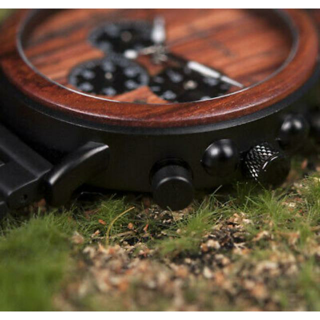 CROWN DAVID™️ - Sandal wood & Black Stainless 44mm – WOODNCROWN