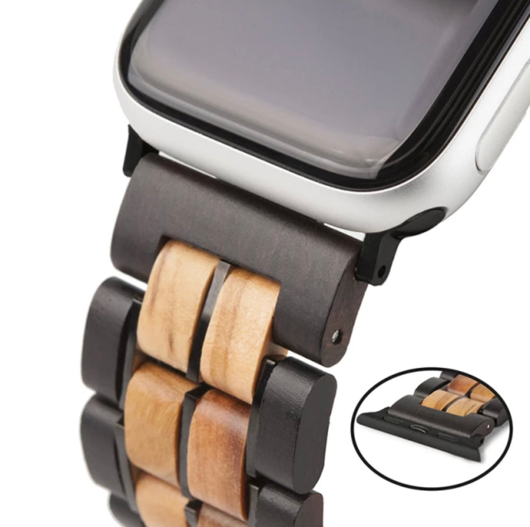 EBONY™️ - Zebra wood Apple Watch Bracelet 38mm / 40mm - 42mm / 44mm